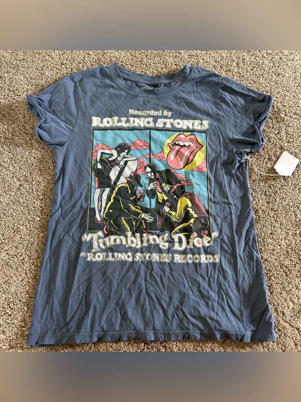 Recycled Karma Navy Rolling Stones Graphic Tee